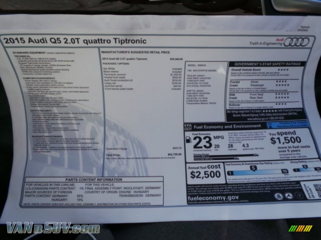 2015 Q5 2.0 TFSI Premium quattro - Ibis White / Black photo #30