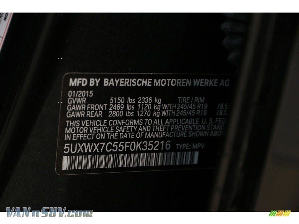 2015 X3 xDrive35i - Black Sapphire Metallic / Black photo #20