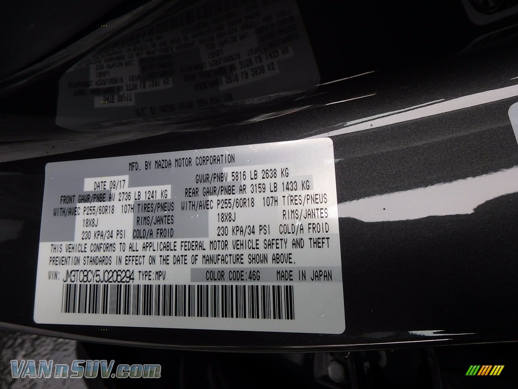 2018 CX-9 Touring AWD - Machine Gray Metallic / Black photo #11