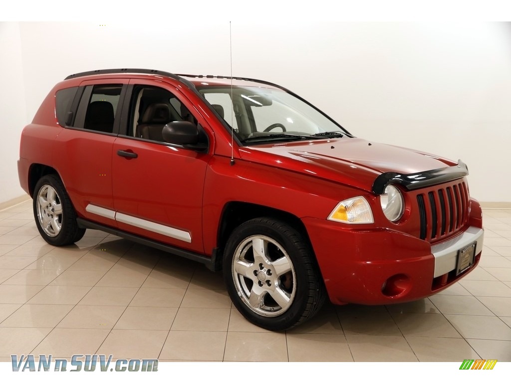 Inferno Red Crystal Pearl / Pastel Pebble Beige Jeep Compass Limited 4x4