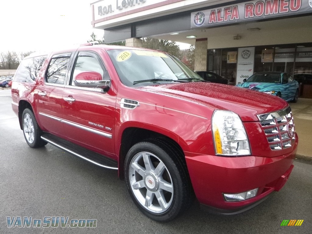 2013 Escalade ESV Luxury AWD - Crystal Red Tintcoat / Cashmere/Cocoa photo #3