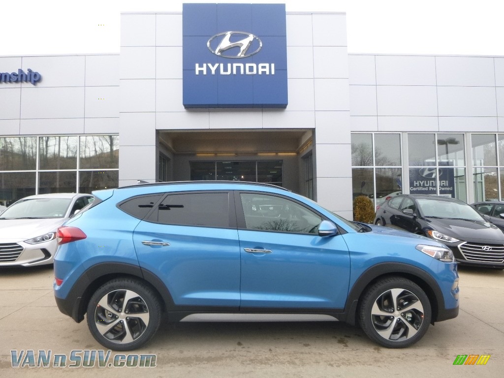 Caribbean Blue / Gray Hyundai Tucson Limited AWD