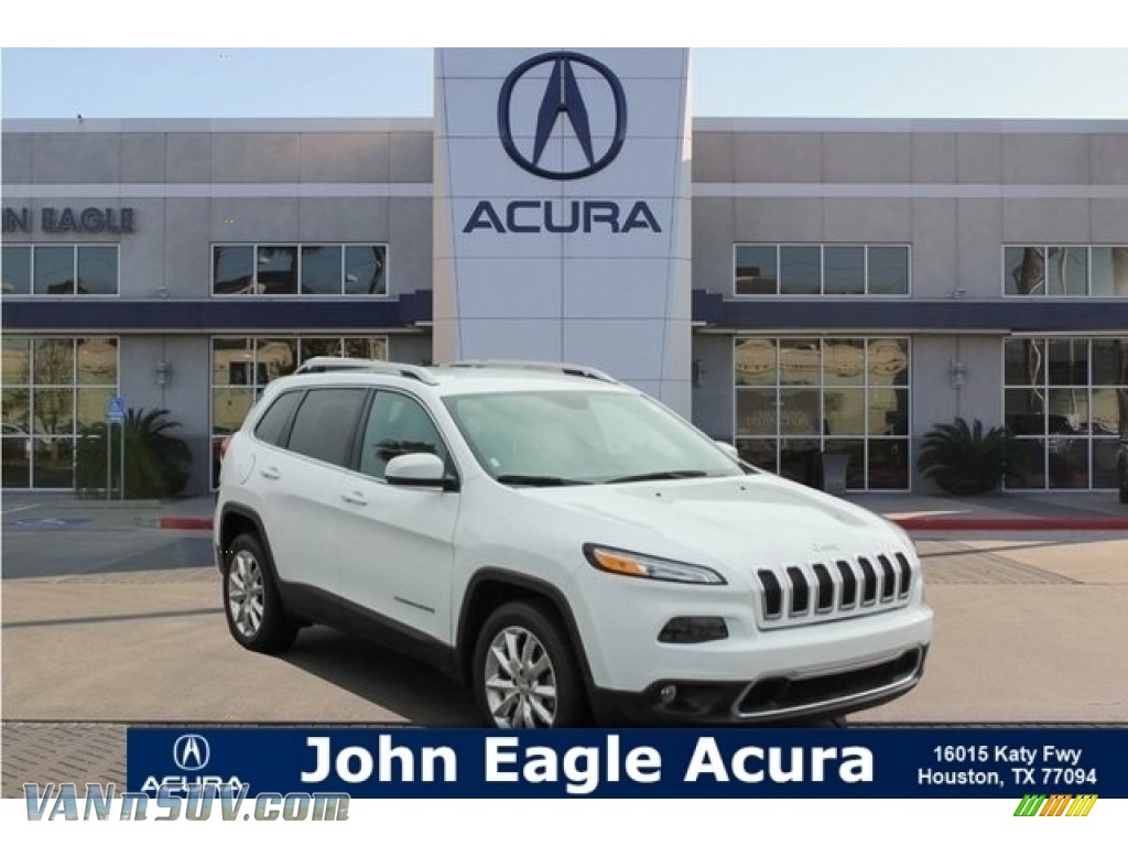 Bright White / Black/Light Frost Beige Jeep Cherokee Limited