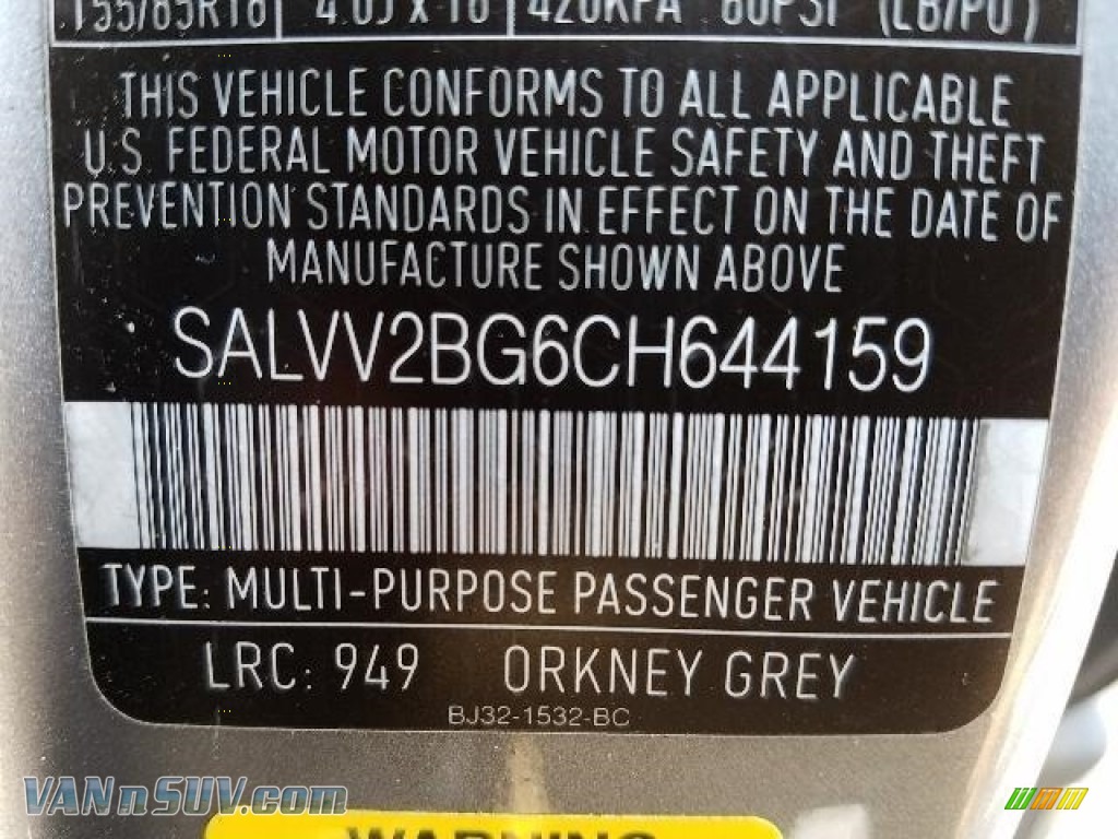 2012 Range Rover Evoque Prestige - Orkney Grey Metallic / Ebony photo #18