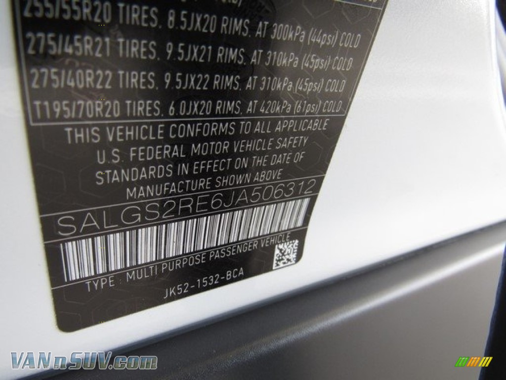 2018 Range Rover Supercharged - Yulong White Metallic / Ebony photo #42