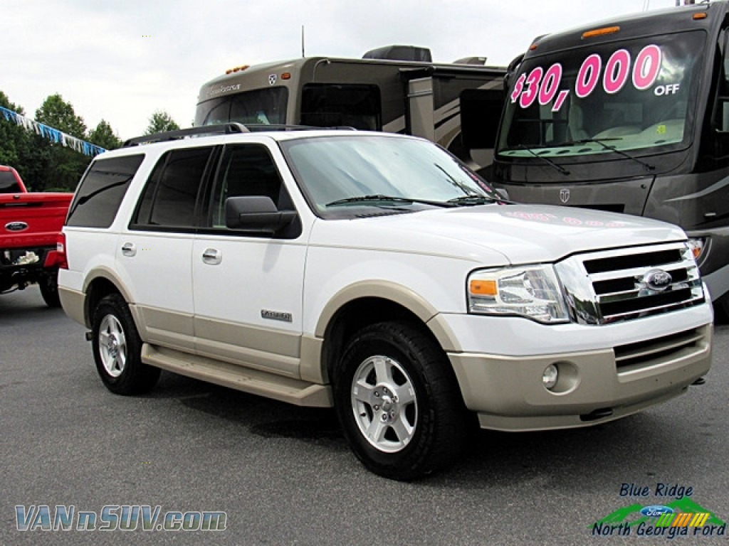 2007 Expedition Eddie Bauer 4x4 - Oxford White / Charcoal Black/Camel photo #8