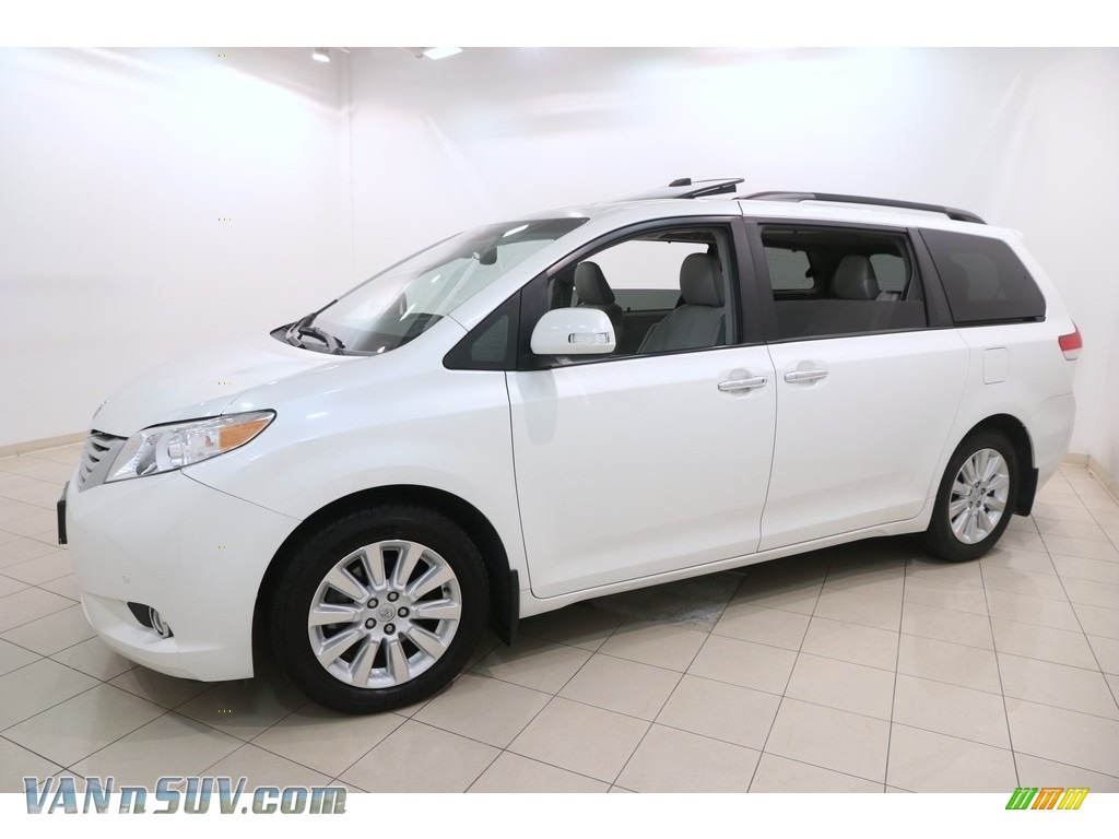 2014 Sienna Limited AWD - Blizzard White Pearl / Light Gray photo #3