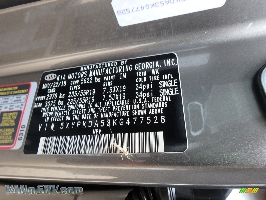 2019 Sorento SX AWD - Titanium Silver / Satin Black photo #15