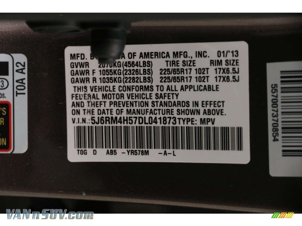 2013 CR-V EX AWD - Urban Titanium Metallic / Black photo #23