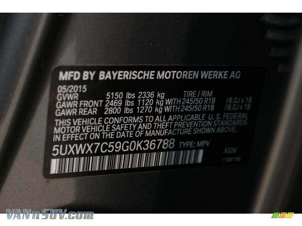 2016 X3 xDrive35i - Space Grey Metallic / Oyster photo #20