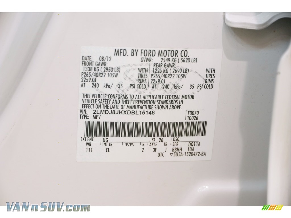 2013 MKX AWD - White Platinum Tri-Coat / Medium Light Stone photo #19