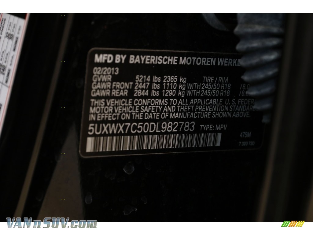 2013 X3 xDrive 35i - Black Sapphire Metallic / Black photo #23