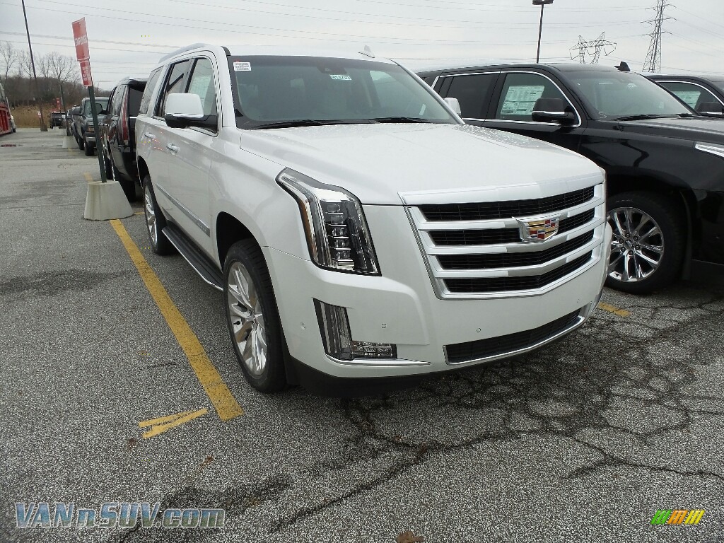 Crystal White Tricoat / Shale/Jet Black Accents Cadillac Escalade Luxury 4WD