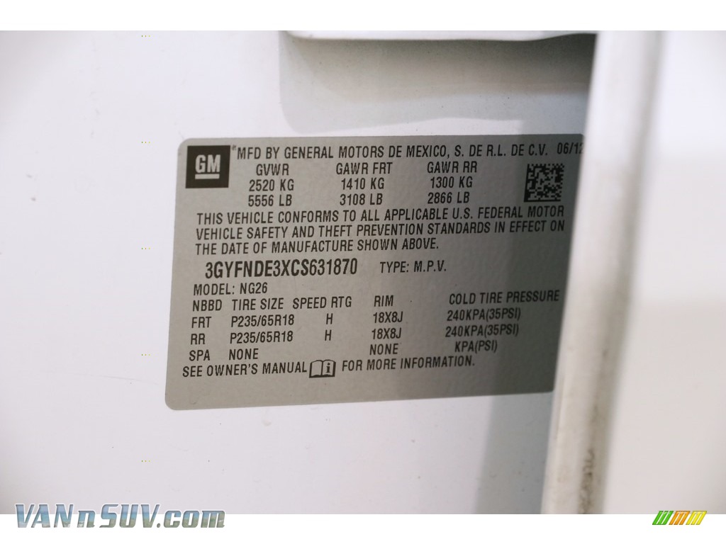 2012 SRX Luxury AWD - Platinum Ice Tricoat / Shale/Brownstone photo #20