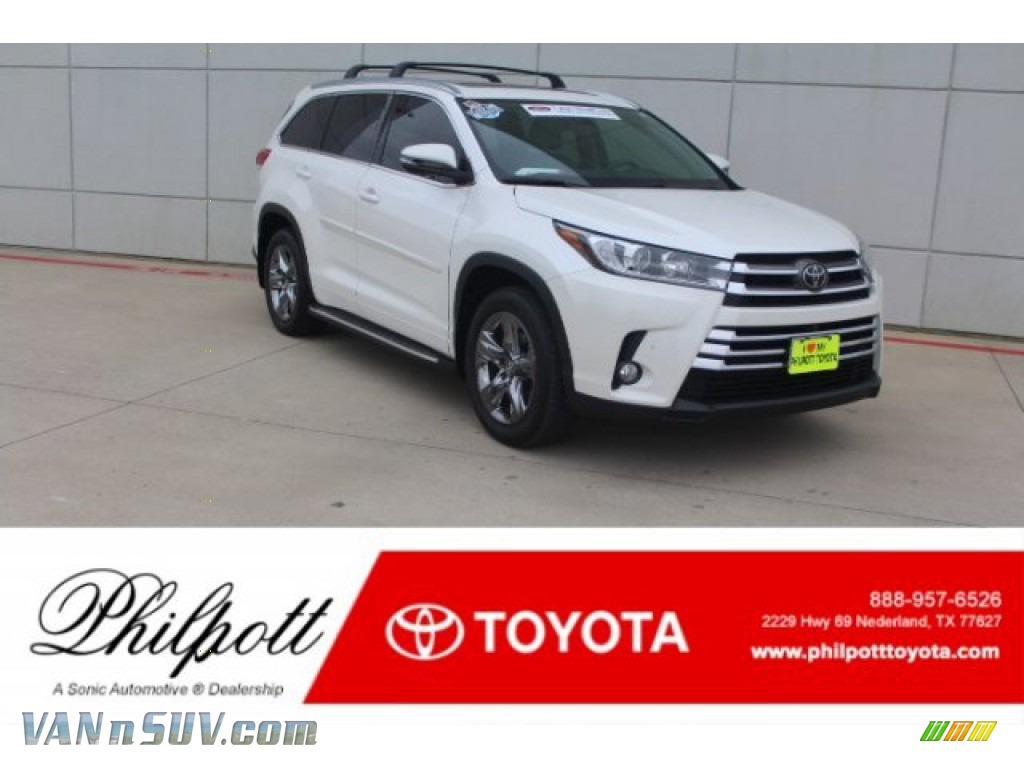 Blizzard White Pearl / Ash Toyota Highlander Limited AWD