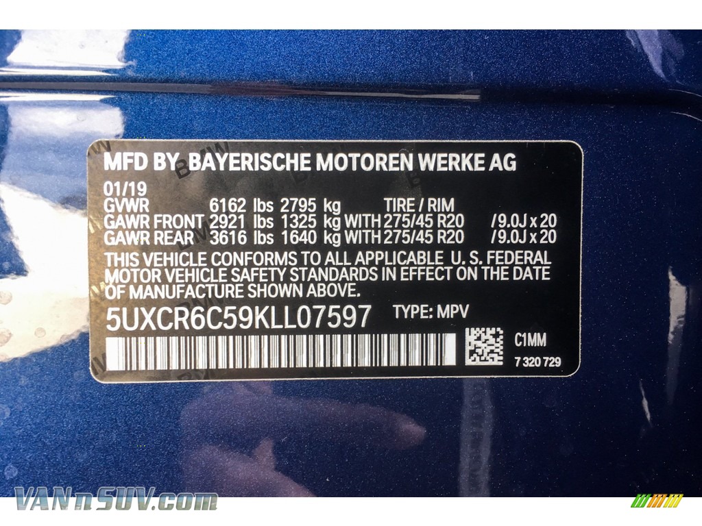 2019 X5 xDrive40i - Phytonic Blue Metallic / Black photo #11