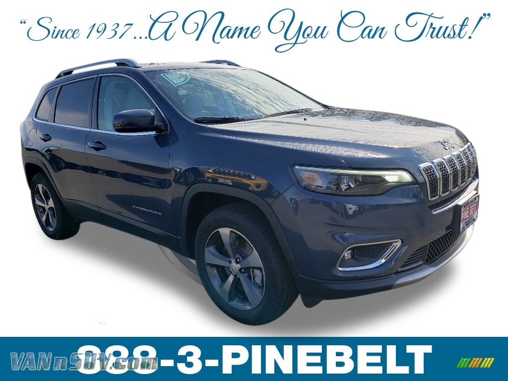 Blue Shade Pearl / Black/Ski Grey Jeep Cherokee Limited 4x4