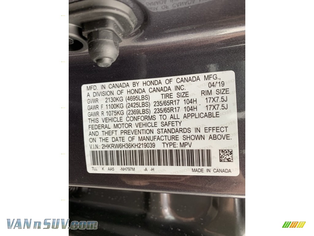2019 CR-V LX AWD - Modern Steel Metallic / Black photo #14