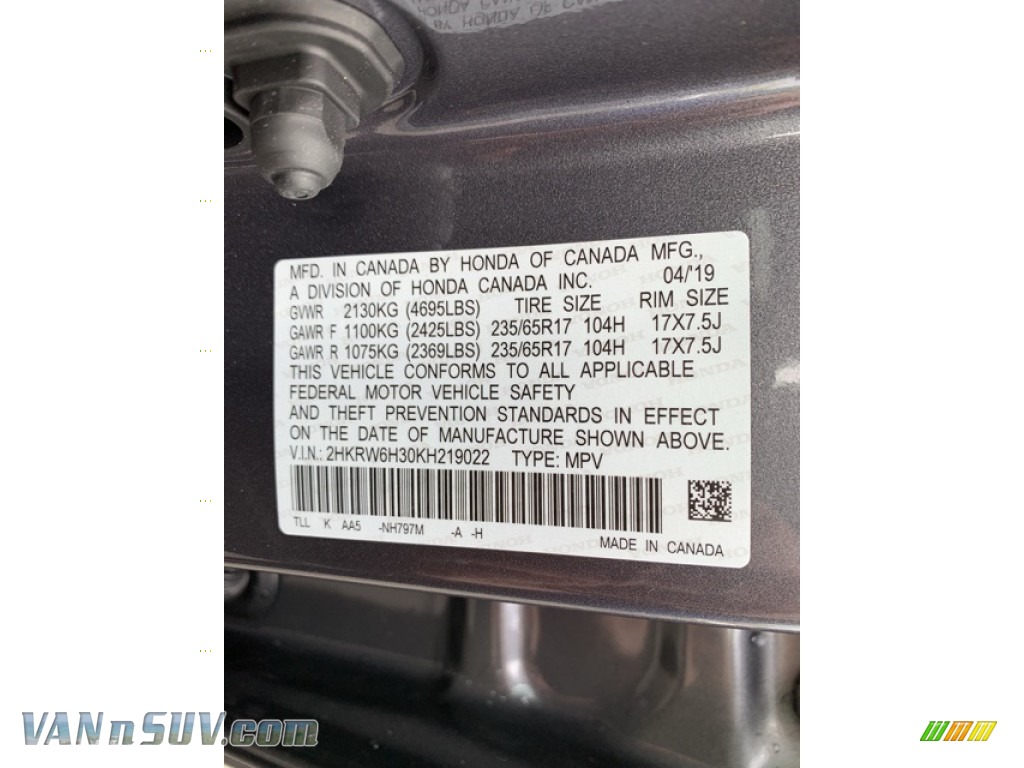 2019 CR-V LX AWD - Modern Steel Metallic / Black photo #14