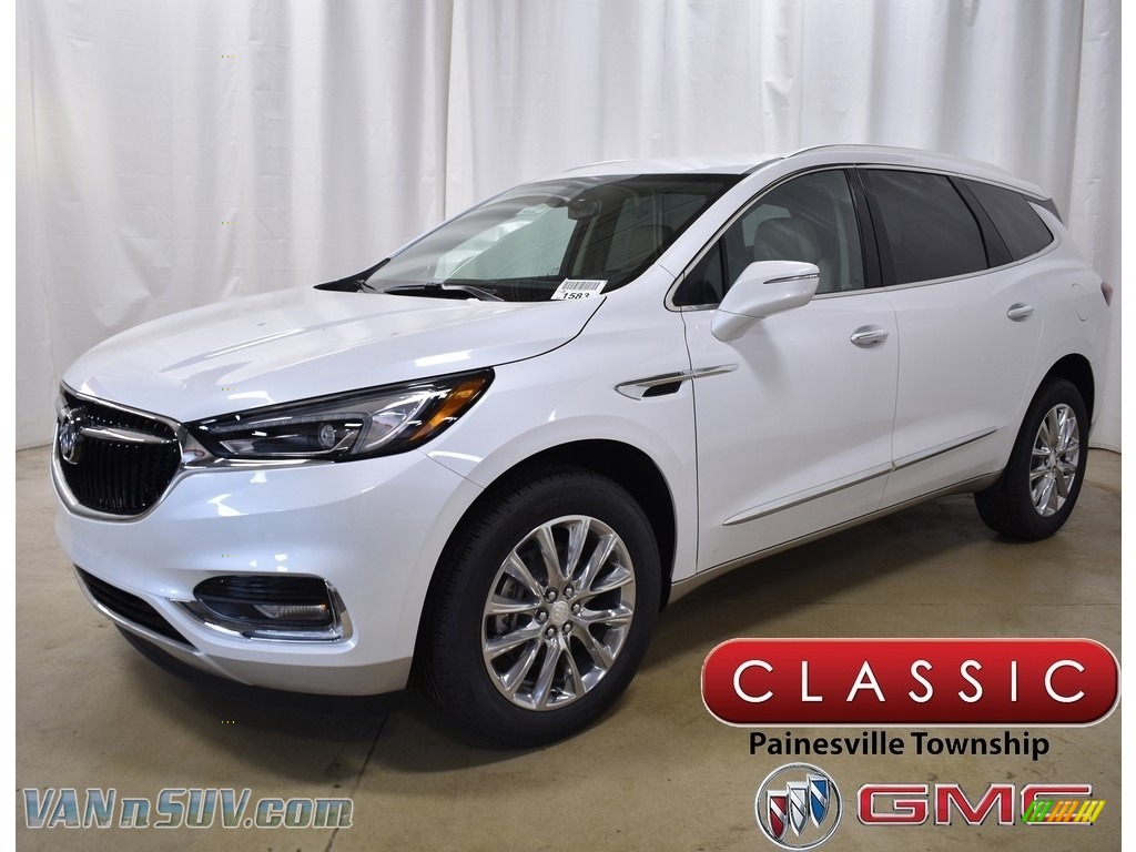 White Frost Tricoat / Shale/Ebony Accents Buick Enclave Essence AWD