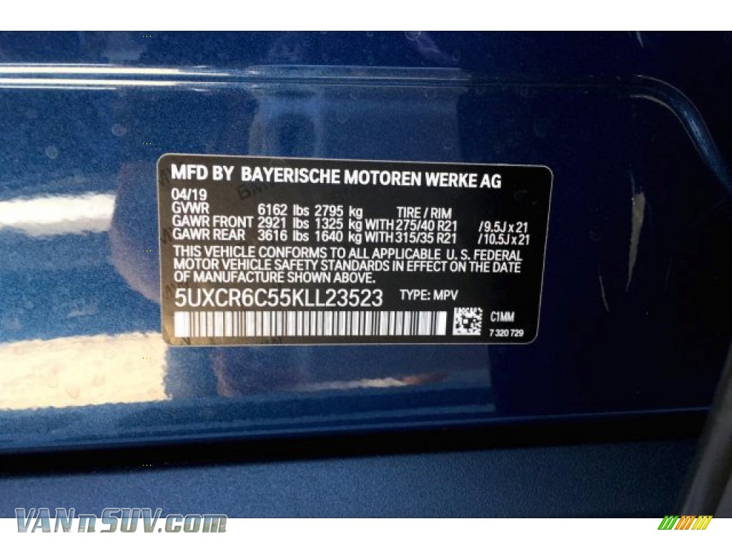 2019 X5 xDrive40i - Phytonic Blue Metallic / Black photo #8