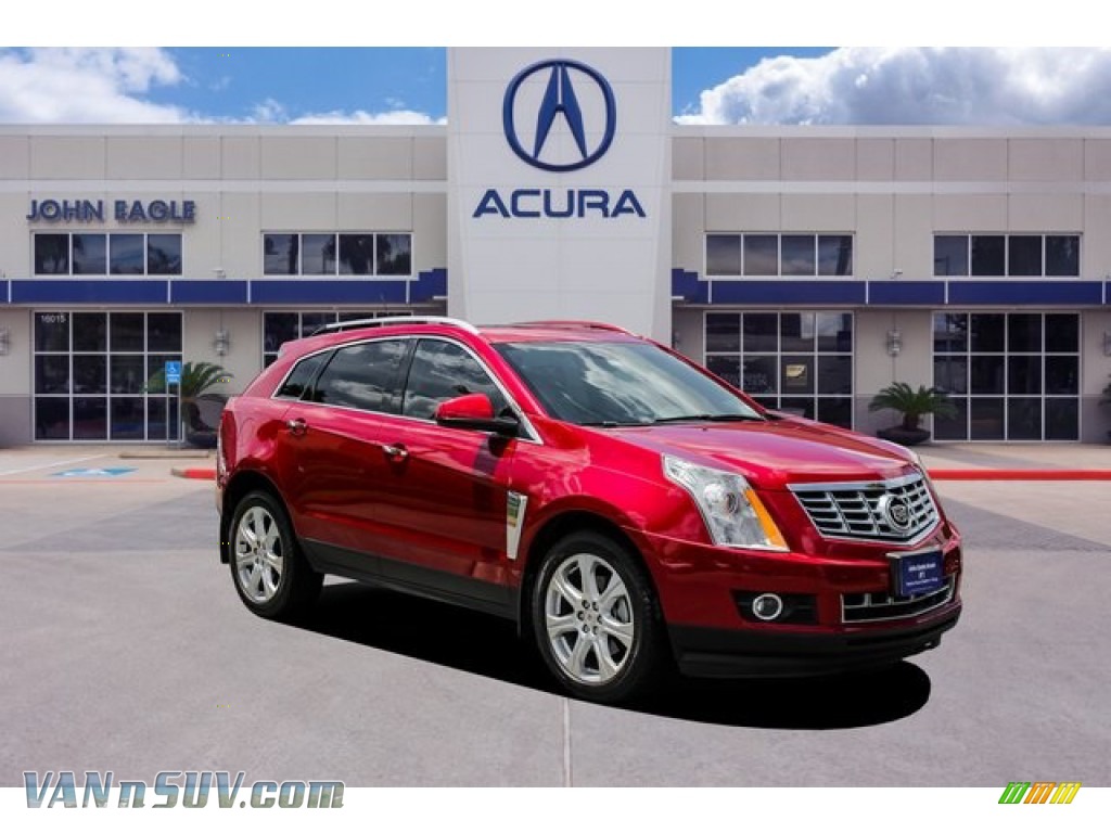 Crystal Red Tintcoat / Shale/Brownstone Cadillac SRX Premium FWD