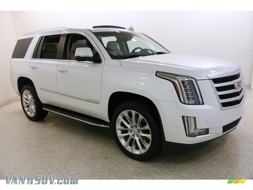 Crystal White Tricoat / Shale/Jet Black Accents Cadillac Escalade Luxury 4WD