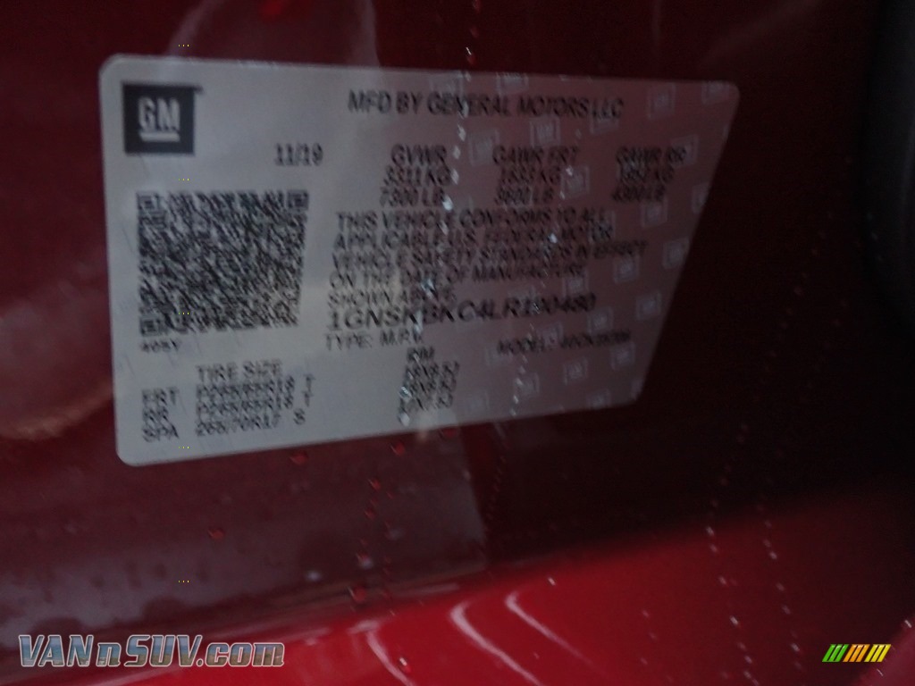 2020 Tahoe LT 4WD - Siren Red Tintcoat / Jet Black photo #13