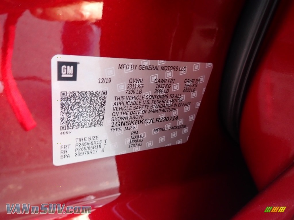 2020 Tahoe LT 4WD - Siren Red Tintcoat / Jet Black photo #16