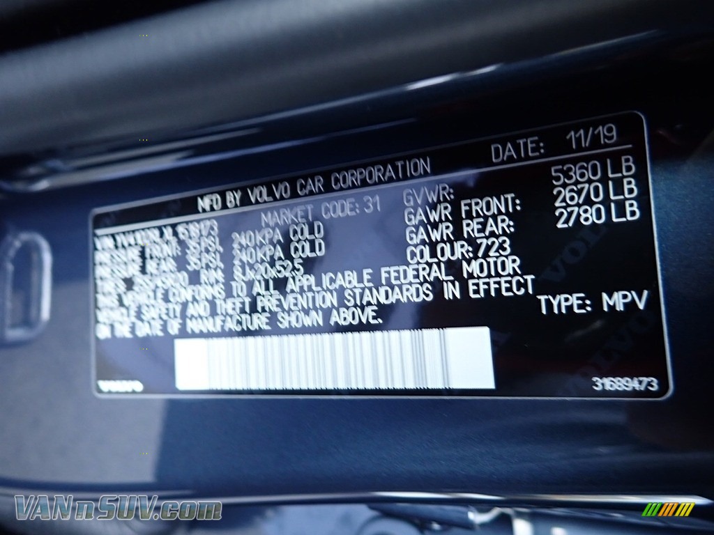 2020 XC60 T5 AWD Inscription - Denim Blue Metallic / Maroon Brown photo #14
