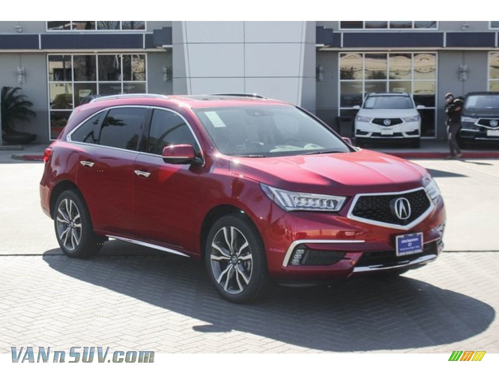 2020 MDX Advance AWD - Performance Red Pearl / Parchment photo #2