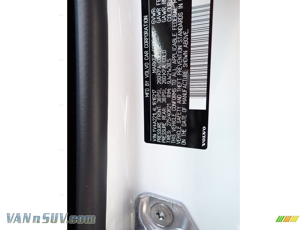 2020 XC90 T6 AWD Inscription - Crystal White Metallic / Blond photo #11