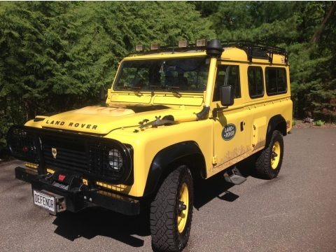 Yellow 1980 Land Rover Defender 110 Camel Trophy Edition