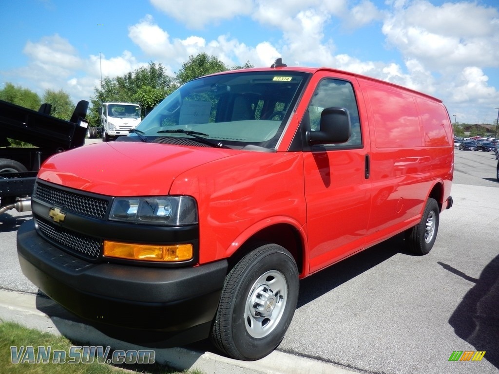 Red Hot / Medium Pewter Chevrolet Express 2500 Cargo WT