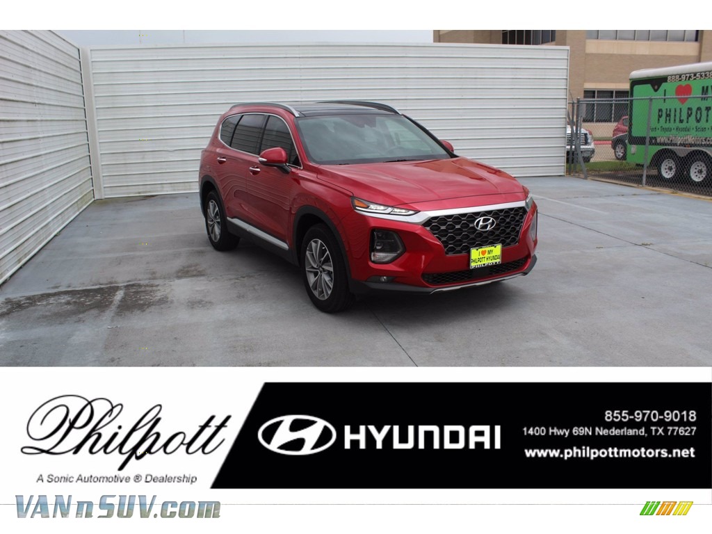 Calypso Red / Black Hyundai Santa Fe SEL