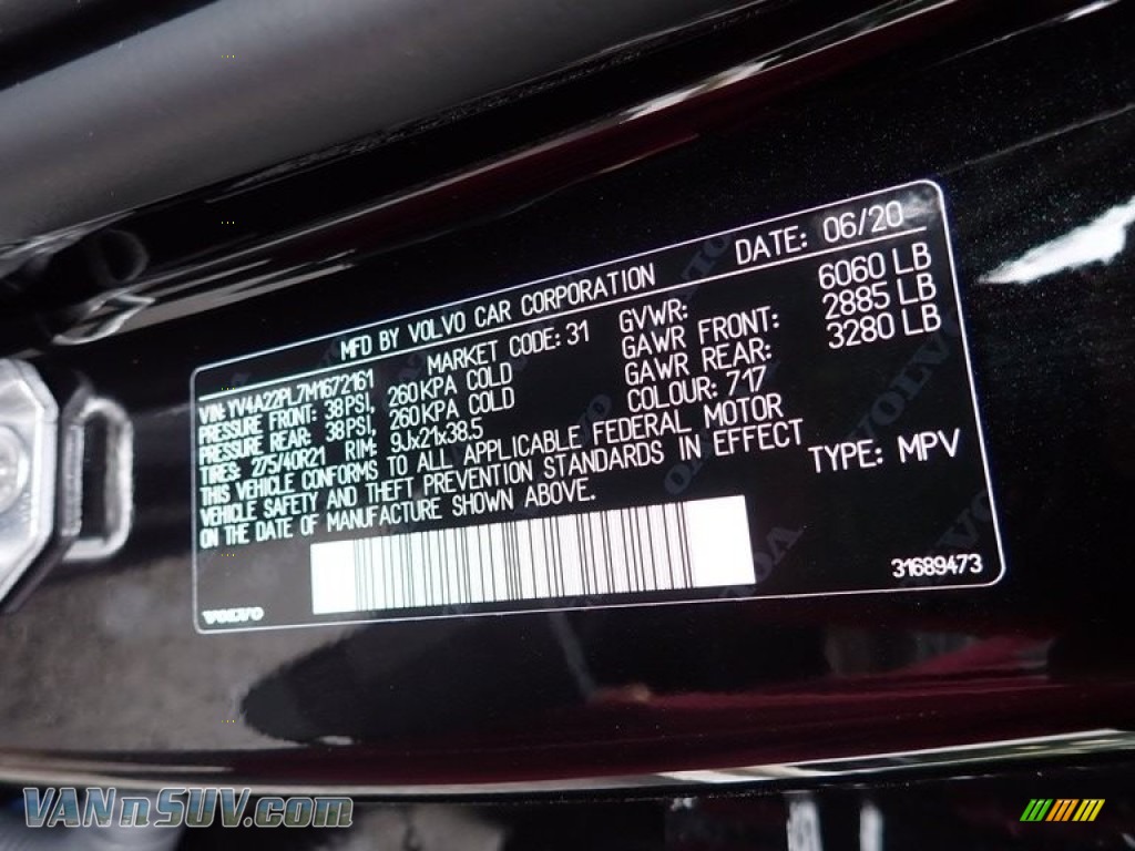 2021 XC90 T6 AWD Inscription - Onyx Black Metallic / Charcoal photo #12