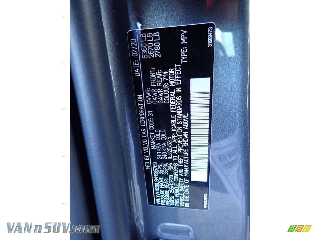 2021 XC60 T5 AWD Inscription - Osmium Grey Metallic / Charcoal photo #11
