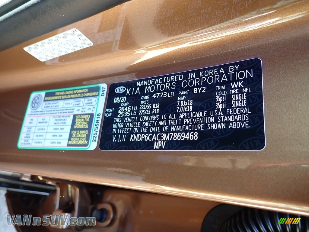 2021 Sportage S AWD - Burnished Copper / Black photo #13