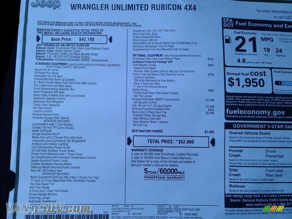 2021 Wrangler Unlimited Rubicon 4x4 - Firecracker Red / Black photo #27