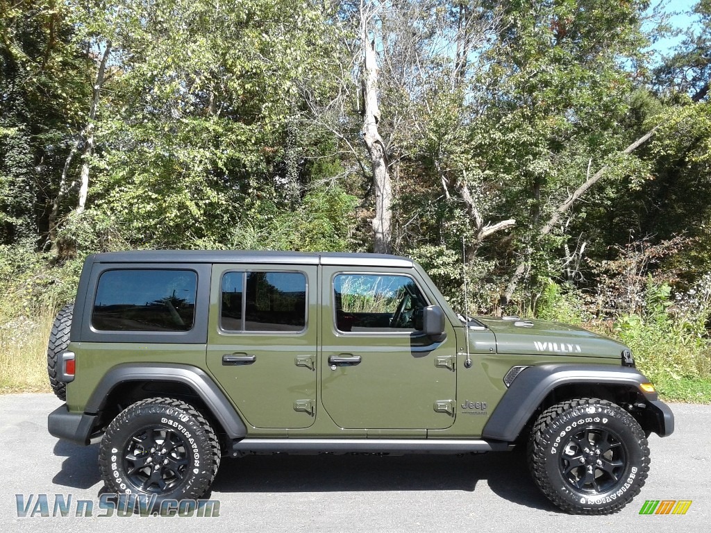 2021 Wrangler Unlimited Willys 4x4 - Sarge Green / Black photo #5