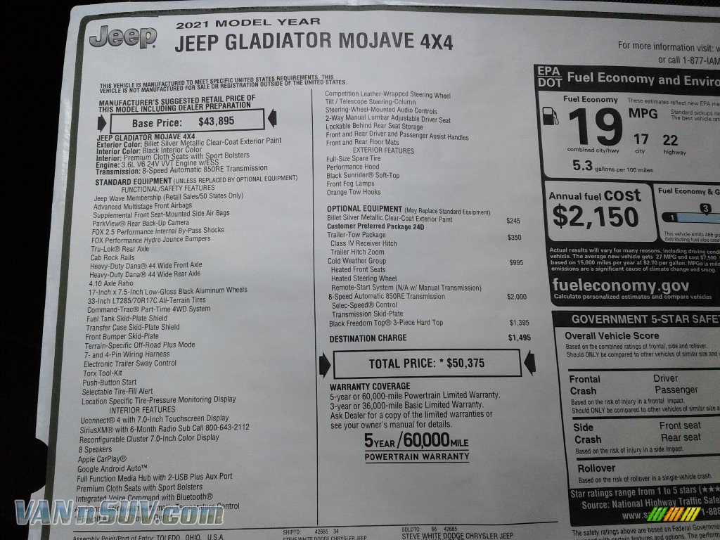 2021 Gladiator Mojave 4x4 - Billet Silver Metallic / Black photo #28