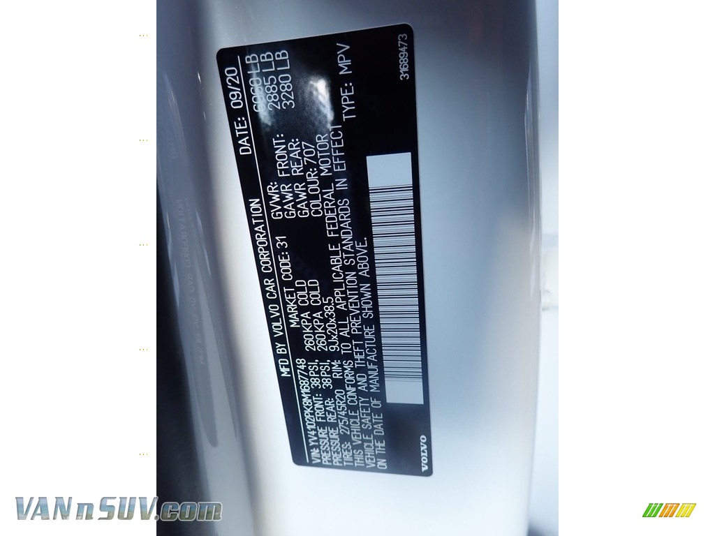 2021 XC90 T5 AWD Momentum - Crystal White Metallic / Charcoal photo #12