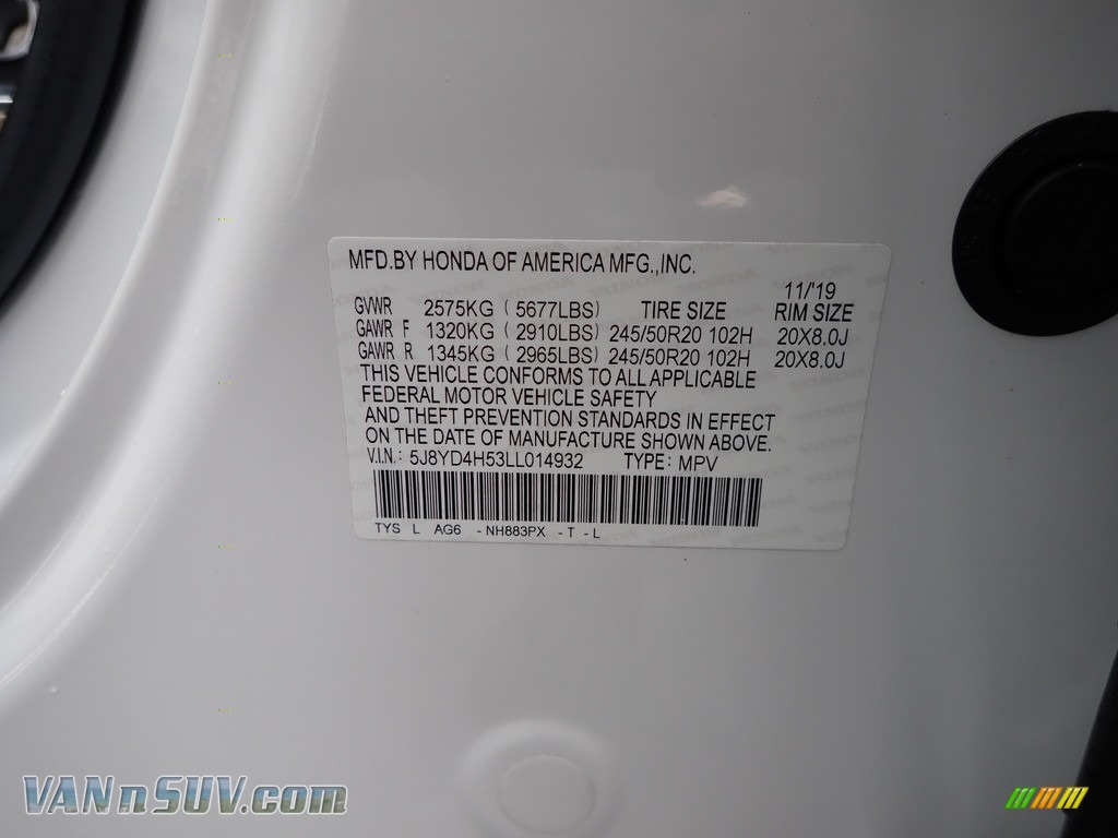 2020 MDX Technology AWD - Platinum White Pearl / Parchment photo #15
