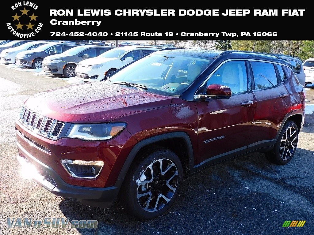 Velvet Red Pearl / Black/Ski Gray Jeep Compass Limited 4x4