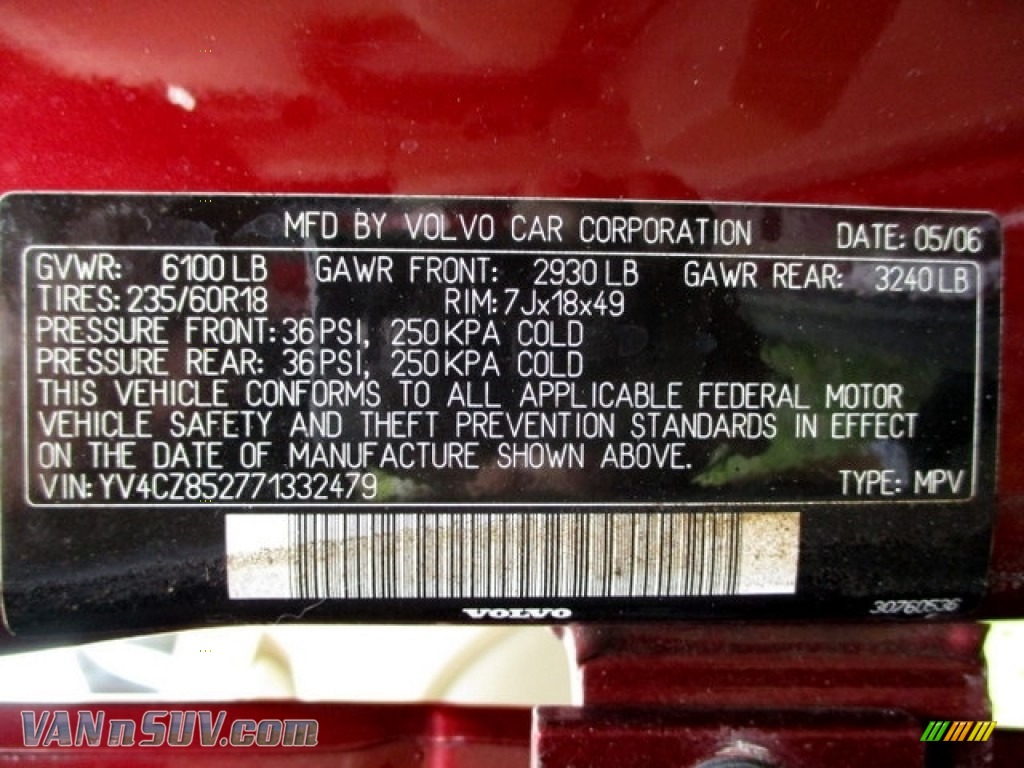 2007 XC90 V8 AWD - Ruby Red Metallic / Sandstone photo #78