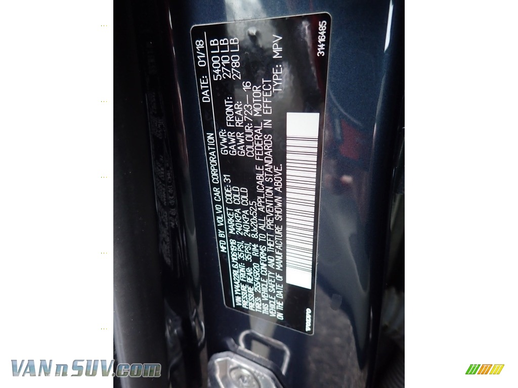 2018 XC60 T6 AWD Inscription - Denim Blue Metallic / Blonde photo #23