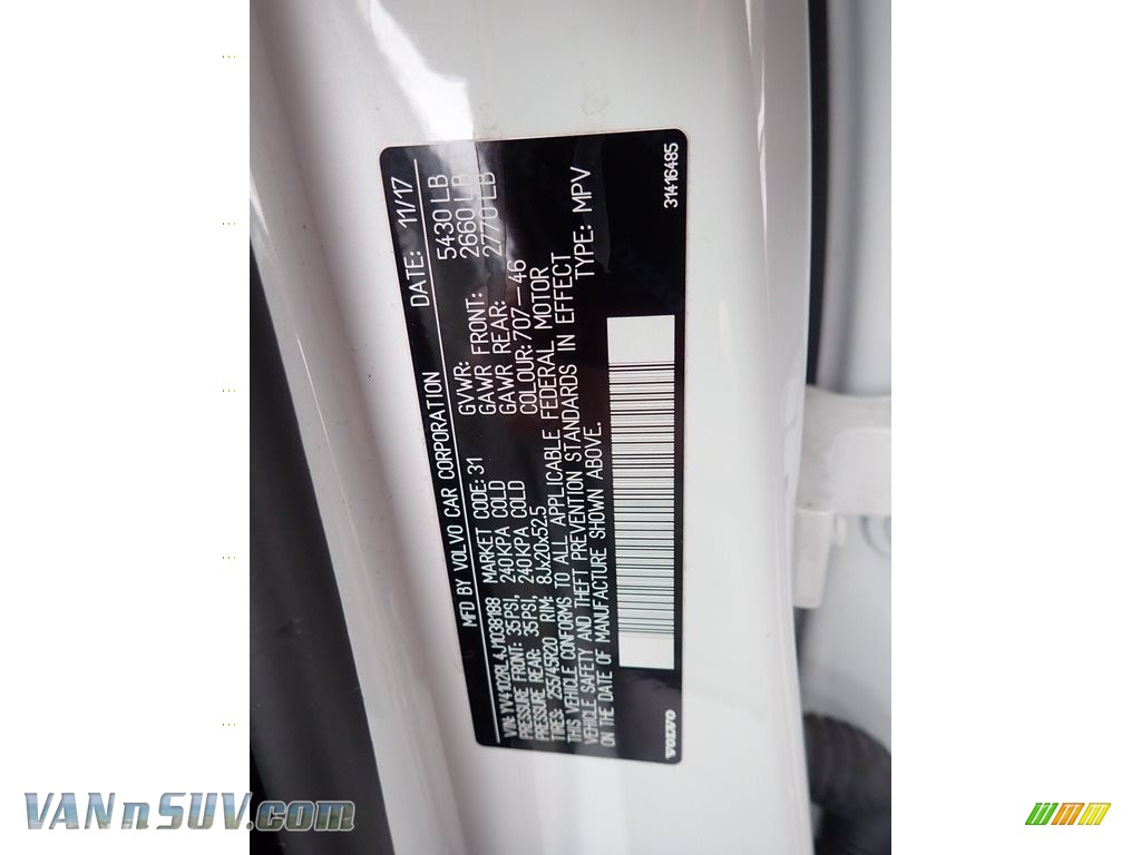 2018 XC60 T5 AWD Inscription - Ice White / Blonde photo #23