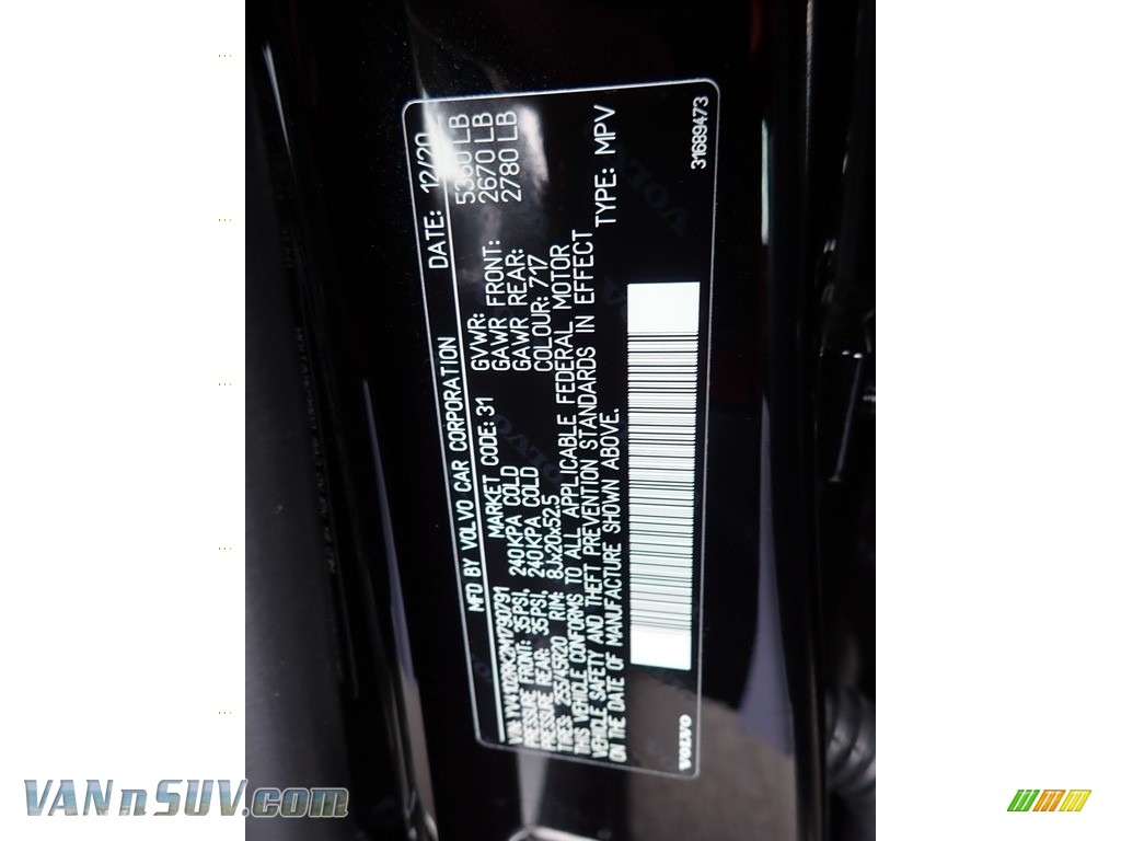 2021 XC60 T5 AWD Momentum - Onyx Black Metallic / Charcoal photo #11