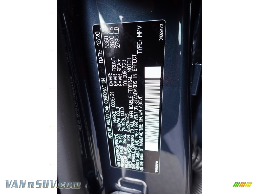2021 XC60 T5 AWD Momentum - Denim Blue Metallic / Maroon Brown/Charcoal photo #11