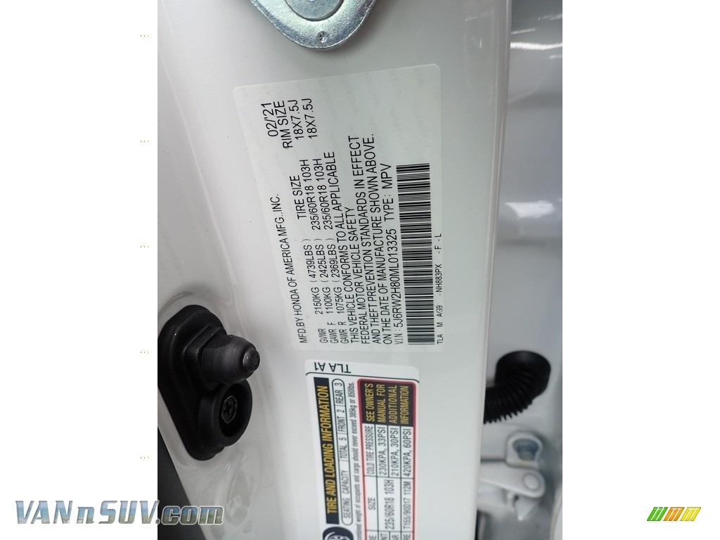 2021 CR-V EX-L AWD - Platinum White Pearl / Ivory photo #12